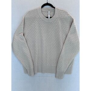 Lululemon XL/XXL Knit Sweater Crewneck Pullover Viscose Blend Beige